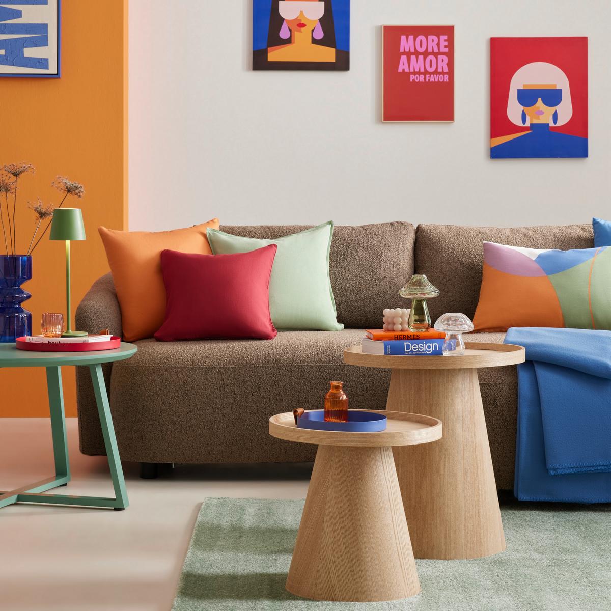 DEKORAČNÍ POLŠTÁŘ POPPY - oranžová/modrá, Konvenční, textil (40/60cm) - Mömax