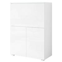 Sekretär Vera Weiß/Weiß Hg B: 90cm - Weiß Hochglanz/Weiß, Design, Holzwerkstoff (90/125,1/42cm) - Livetastic