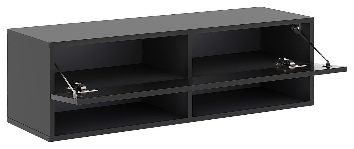 Lowboard Derby 100 - Schwarz Hochglanz/Schwarz, Design, Holzwerkstoff (100/31,5/32,5cm) - Livetastic