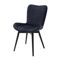 Stuhl Sarander Dunkelblau - Schwarz/Dunkelblau, Basics, Holz/Textil (58/88/67cm) - MID.YOU