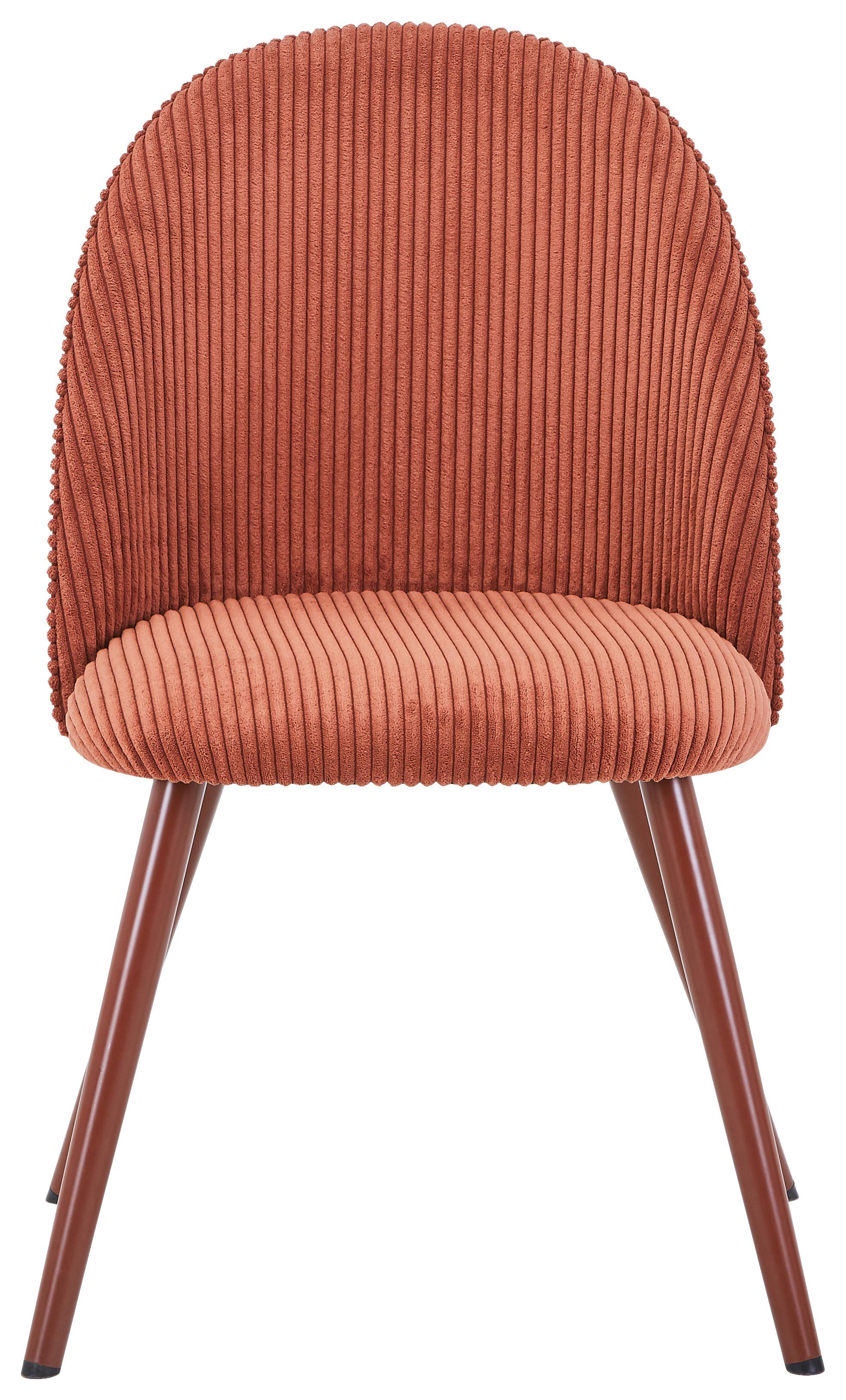 Vierfußstuhl Wando Cord Rotbraun Gepolstert - Rotbraun, Trend, Textil/Metall (53/84/54cm)