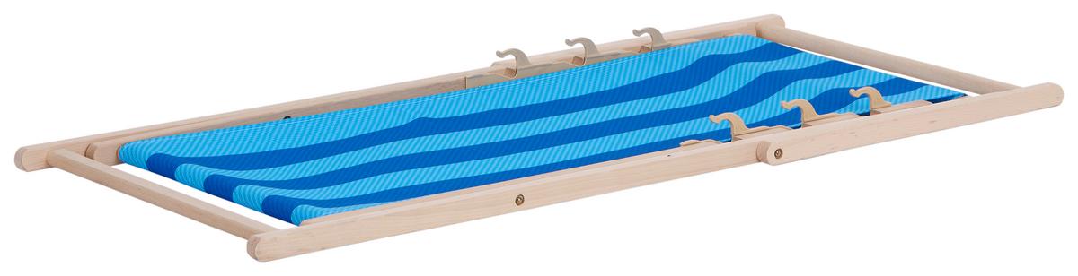Klappstuhl Rio Holz, Textil - Blau/Buchefarben, Basics, Holz/Textil (56/120/6cm)