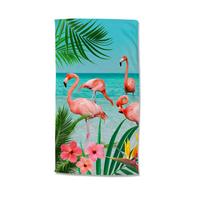 Strandtuch Flamingo Multicolor 100x180 Cm - Multicolor, Trend, Textil (100/180cm)