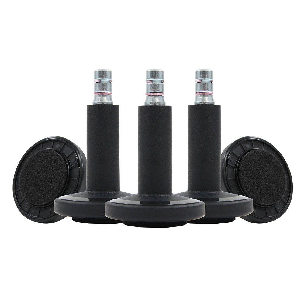 Bürostuhlgleiter Stato-m Schwarz Ø 6 Cm 5er-Set - Schwarz, Basics, Kunststoff/Metall (6/7,3/6cm) - MID.YOU