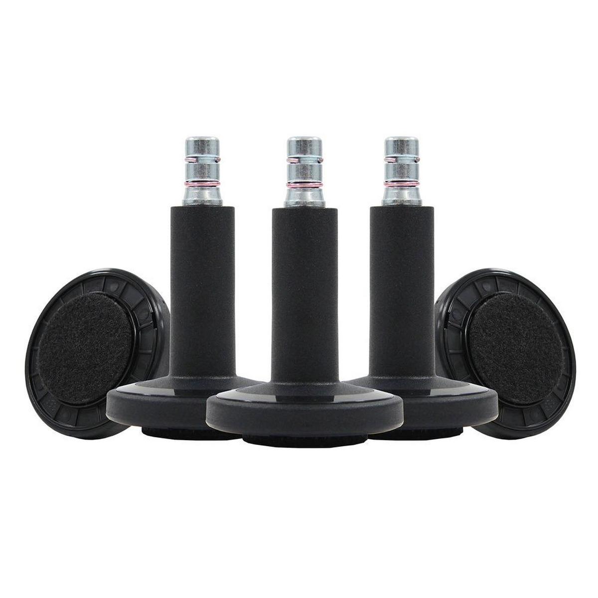 Bürostuhlgleiter Stato-m Schwarz Ø 6 Cm 5er-Set - Schwarz, Basics, Kunststoff/Metall (6/7,3/6cm) - MID.YOU
