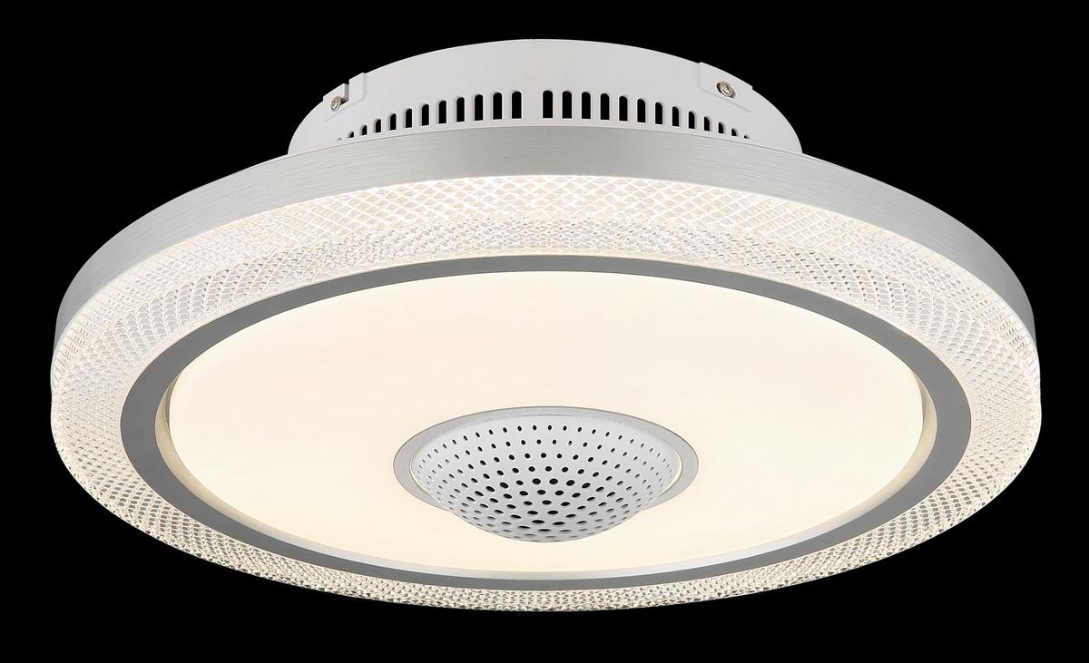 Deckenventilator Klar Opal Weiß D: 50 cm - Klar/Opal, Design, Kunststoff/Metall (50/21cm) - Globo