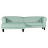 Ecksofa Junte Mintgrün S: 160x260 cm - Dunkelbraun/Mintgrün, Design, Textil (160/260cm) - MID.YOU