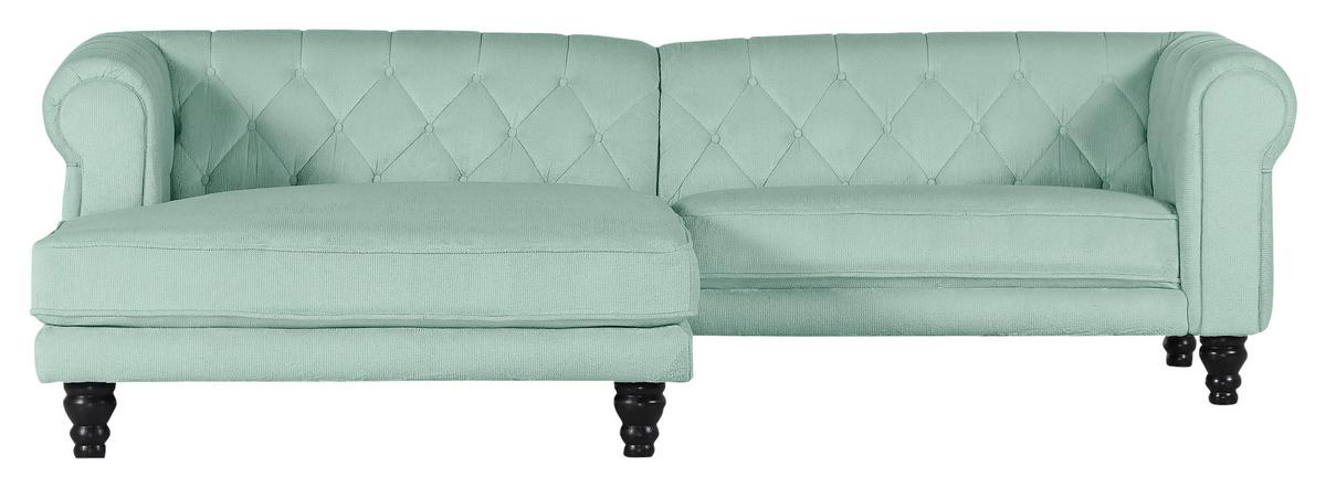 Ecksofa Junte Mintgrün S: 160x260 Cm - Dunkelbraun/Mintgrün, Design, Textil (160/260cm) - MID.YOU