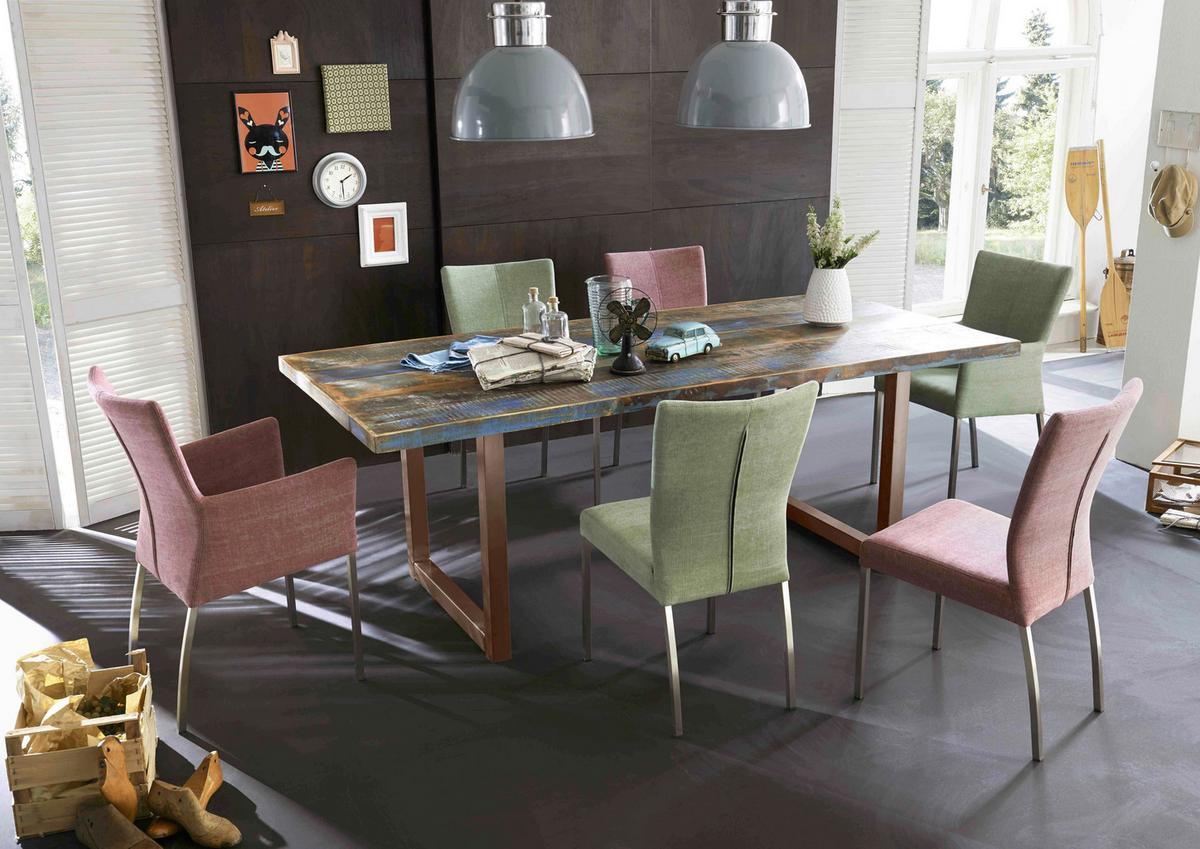 ESSTISCH Multicolor/Braun L: 240cm - Multicolor/Braun, MODERN, Holz/Metall (240/100/76,5cm) - MID.YOU