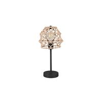 Tischleuchte Hive Naturfarben Schwarz D: 20 cm - Schwarz/Naturfarben, Natur, Textil/Metall (20/42cm)
