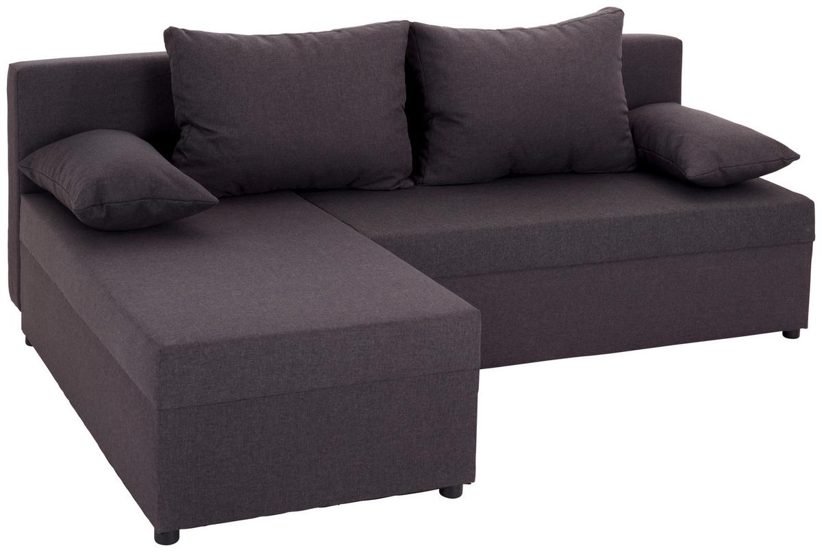Rohová sedačka JON, šedá, oboustranná,lůžko,úl.prostor - šedá/černá, Design, textil/plast (195/147cm) - Based