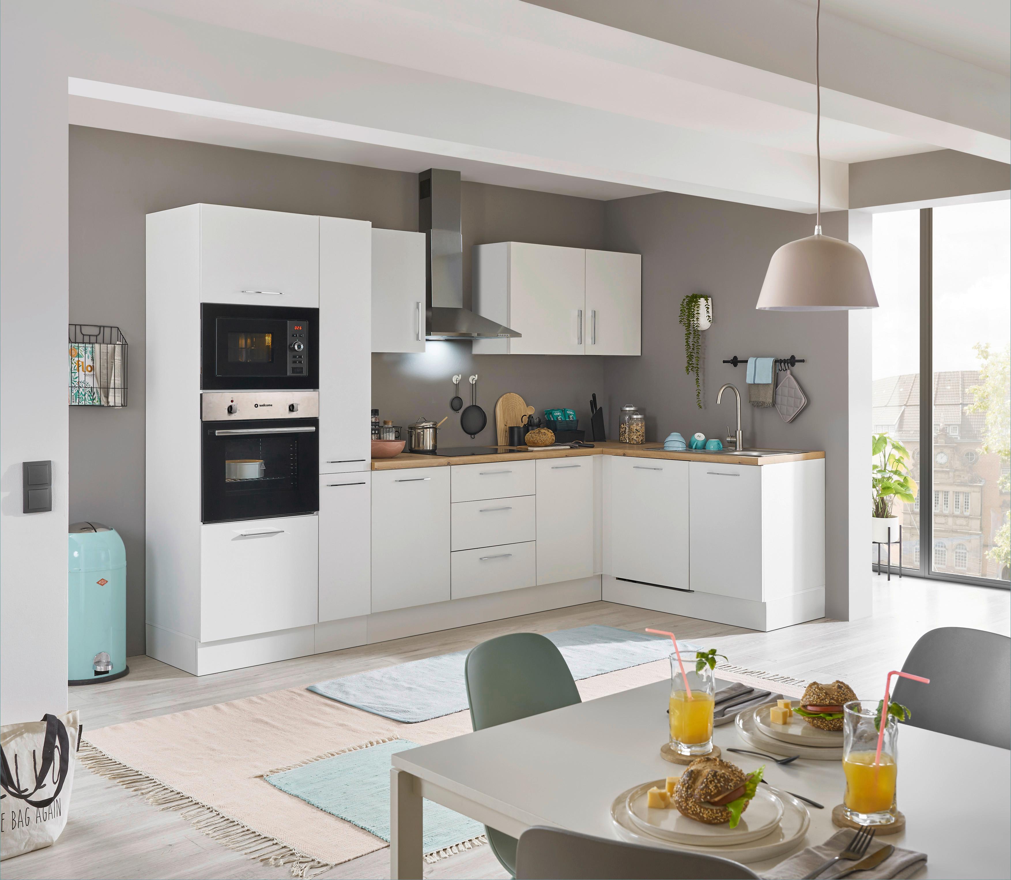 Eckküche Turin Weiß/Eiche Dekor 310x175 cm - Weiß/Eiche Artisan, Basics, Holzwerkstoff (310/175cm) - MID.YOU