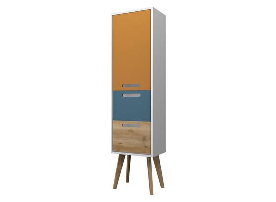 Midischrank Malmö 40 cm Weiß/ Mehrfärbig - Currygelb/Blau, Basics, Holzwerkstoff (40/149/35cm) Midischrank Malmö 40 cm Weiß/ Mehrfärbig - Currygelb/Blau, Basics, Holzwerkstoff (40/149/35cm)