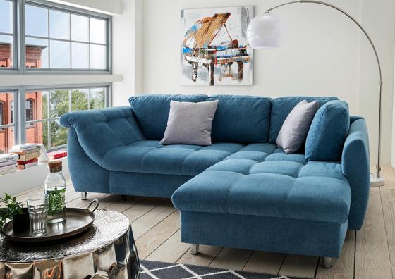 Ecksofa in Blau mit Schlaffunktion Ecksofa in Blau mit Schlaffunktion