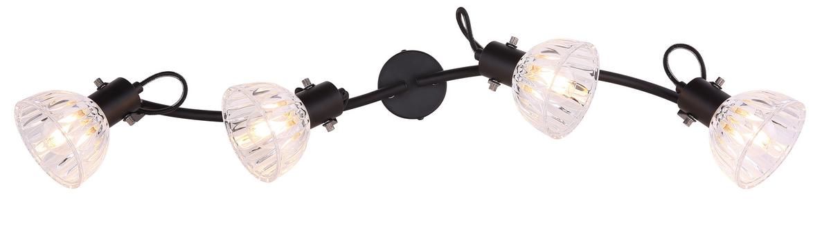 Strahler 54304-4 - Schwarz, Basics, Glas/Metall (70/15,5/18cm) - Globo