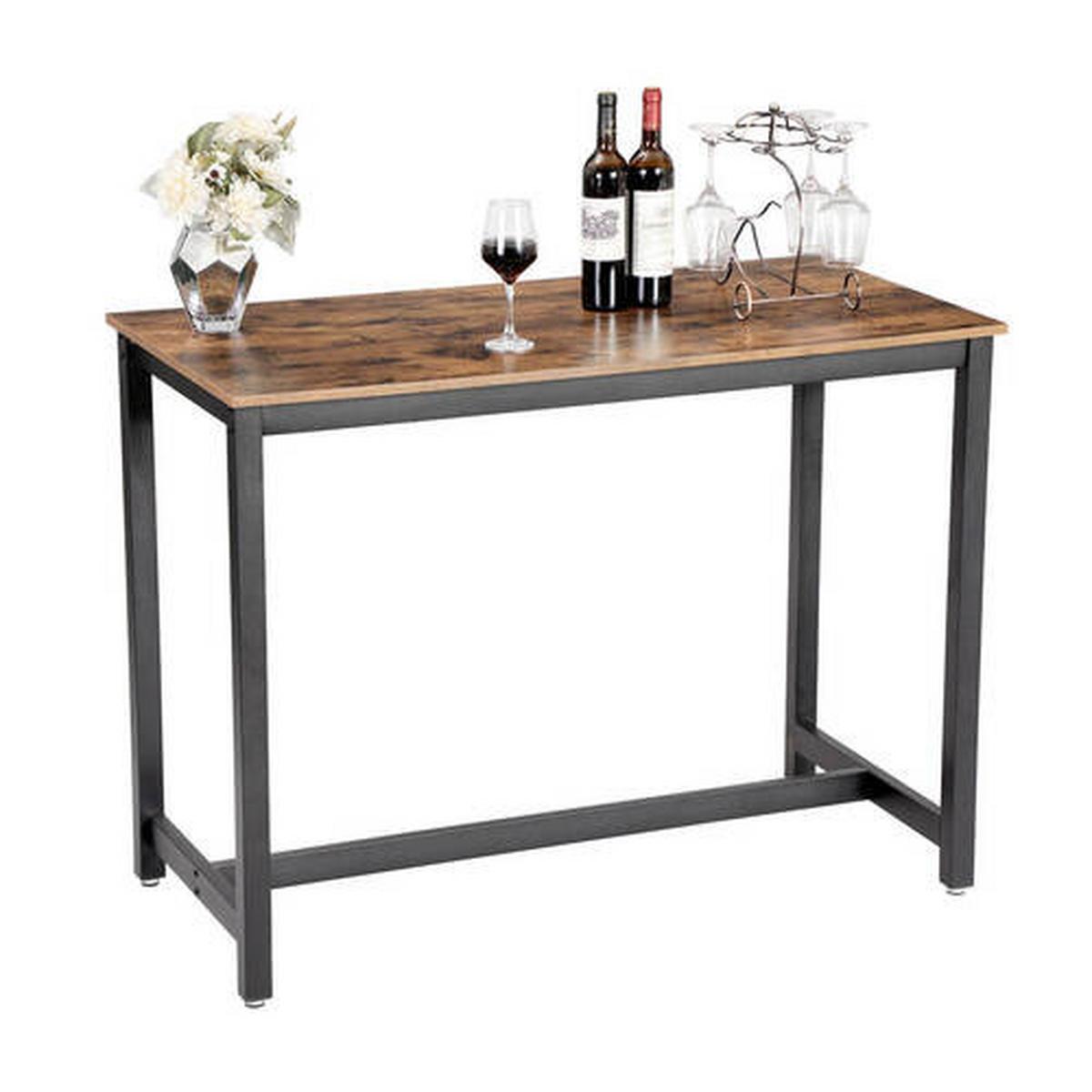 Bartisch Vasagle 120x60x90 cm Braun, Schwarz - Schwarz/Braun, Natur, Holzwerkstoff/Metall (120/60/90cm) - Boxxx
