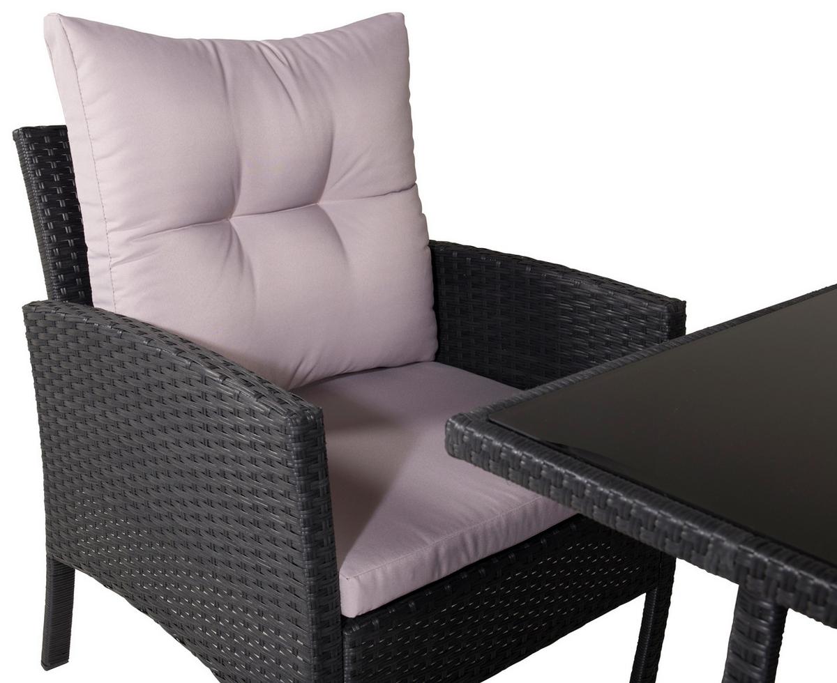 Dining-Loungeset Knock - Schwarz/Grau, KONVENTIONELL, Kunststoff - Gardenson