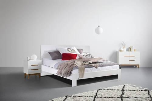 Biela posteľ White, 140 x 200 cm - biela, kompozitné drevo (140/200cm)
