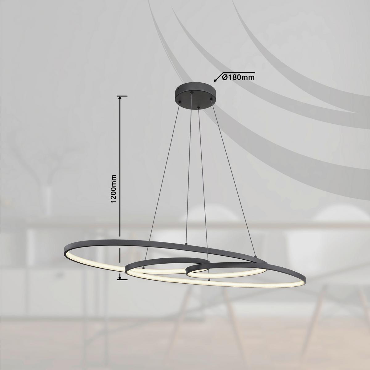 Led Függőlámpa 67177-40 Spira - fekete/fehér, Design, műanyag/fém (100/36/122cm) - Globo
