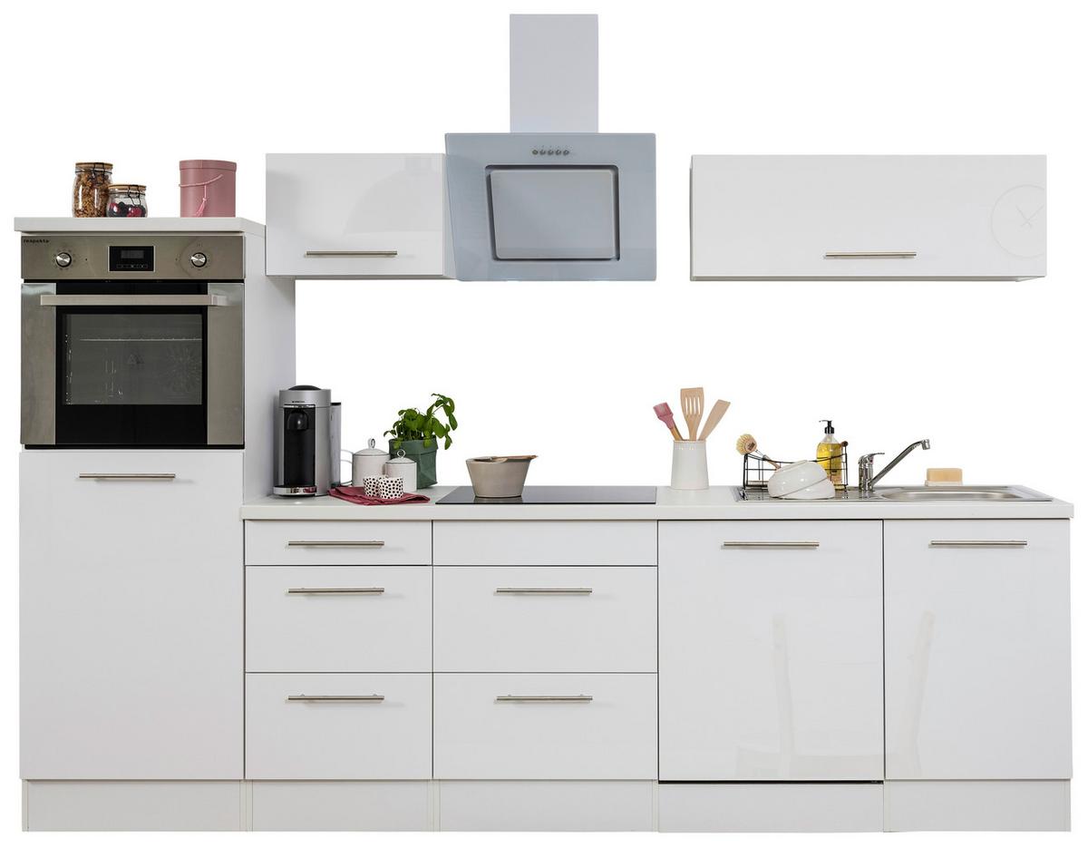 Küchenzeile mit Geräten 280 cm Weiß - Weiß, KONVENTIONELL, Holzwerkstoff (280cm) - Respekta