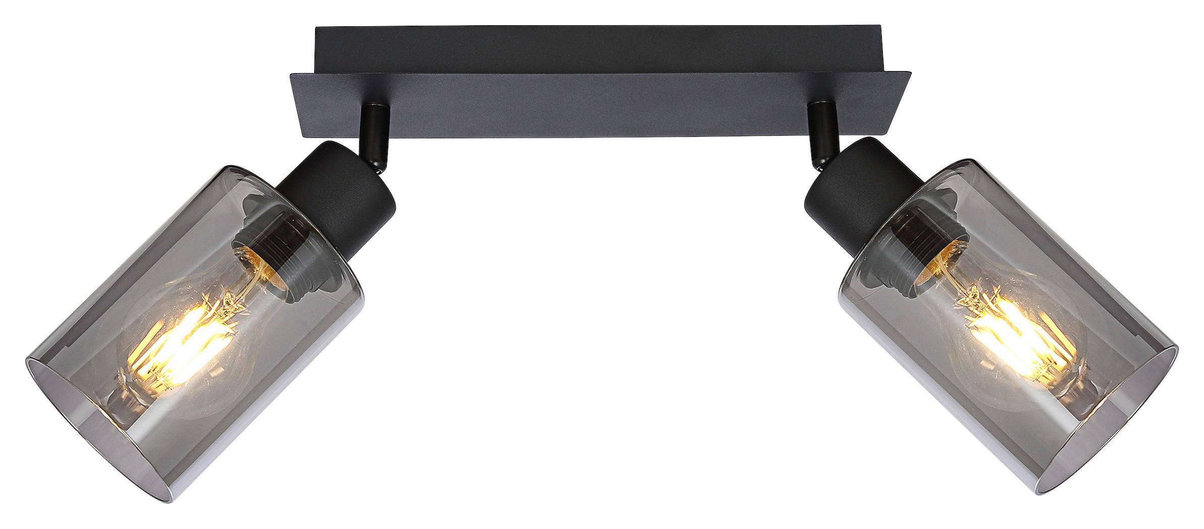 Bodové svietidlo HADERA, V: 21,5cm - čierna, Modern, kov/sklo (27/9/21,5cm) - Modern Living
