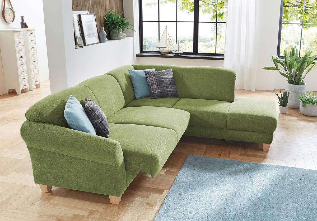 Ecksofa Gotland grün mit Bettkasten, 257x212 cm - Naturfarben/Grün, KONVENTIONELL, Textil (257/212cm) - Sit & More