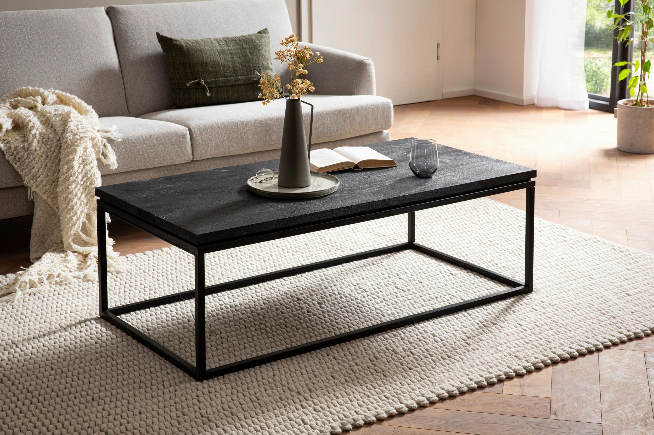 Konferenčný stolík, čierny - čierna, Design, kov/drevo (120/60/40cm) - Livetastic
