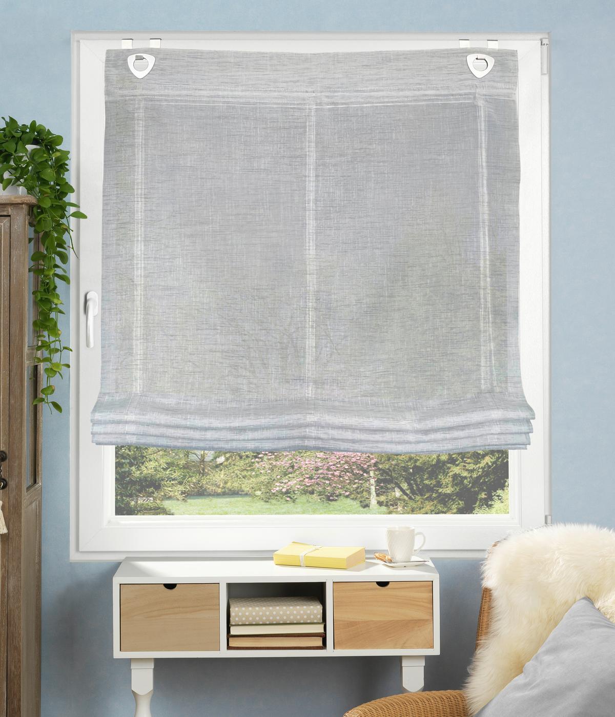 Raffrollo Casper Hellgrau B: 60 Cm - Hellgrau, Basics, Textil (60/130cm) - Schmidt W. Gmbh
