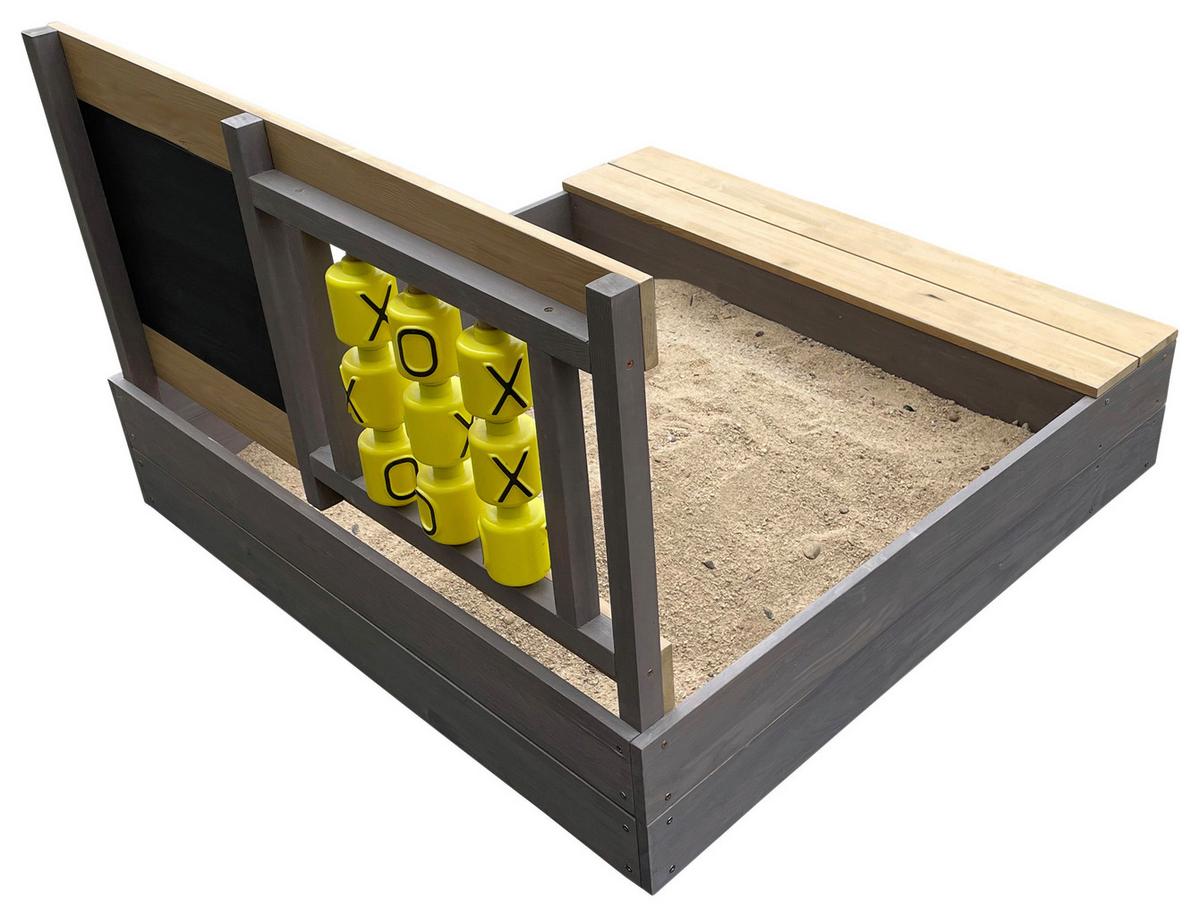 Sandkasten A031.019.20 - Braun/Grau, KONVENTIONELL, Holz (100/65,5/100cm) - Ambia Garden