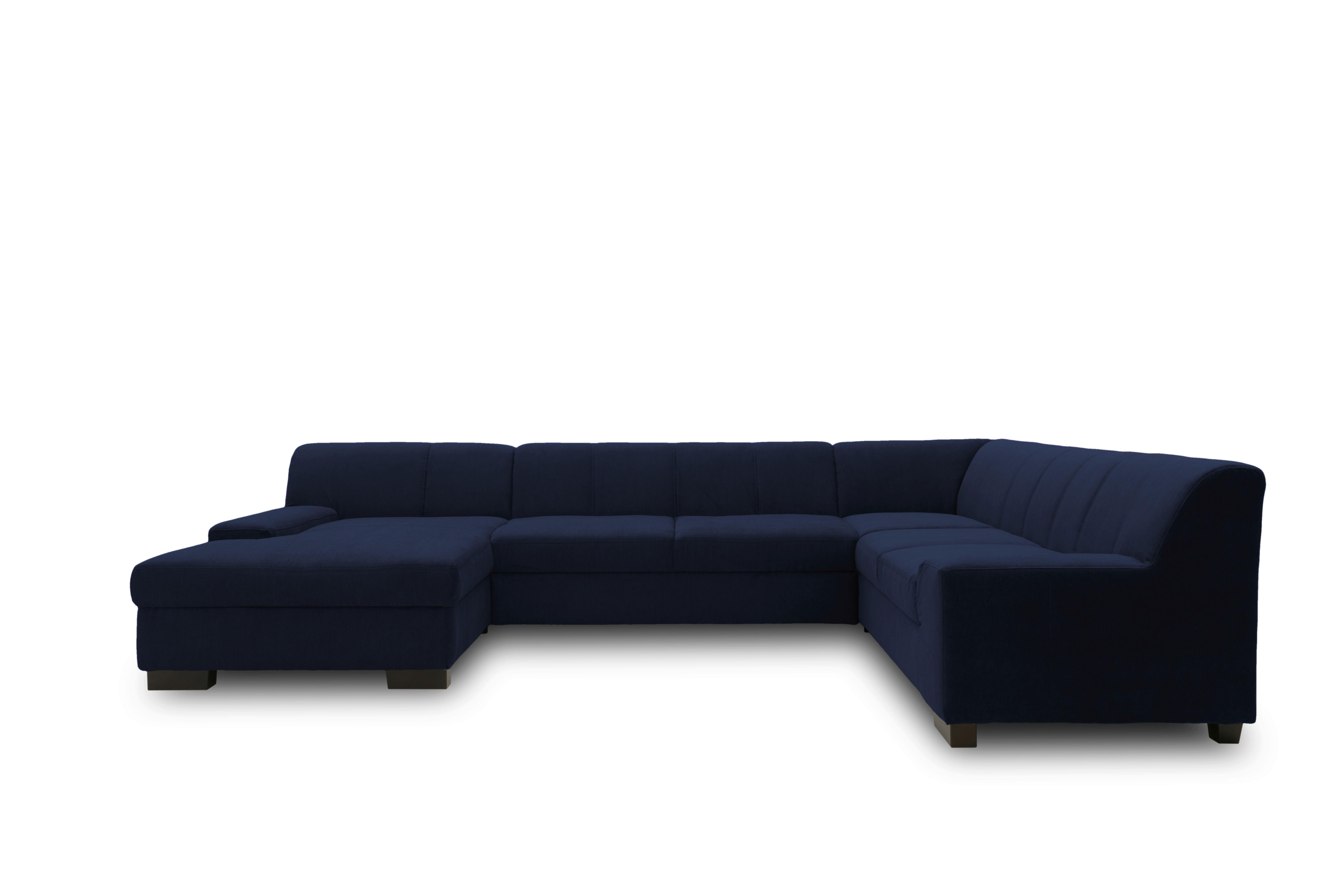 Wohnlandschaft Norma Blau Webstoff - Wengefarben/Blau, Design, Textil (153/328/212cm) - MID.YOU