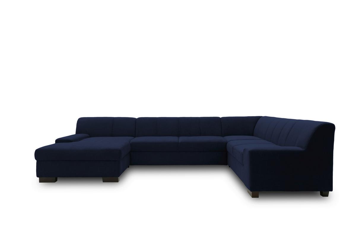 Wohnlandschaft Norma Blau Webstoff - Wengefarben/Blau, Design, Textil (153/328/212cm) - MID.YOU