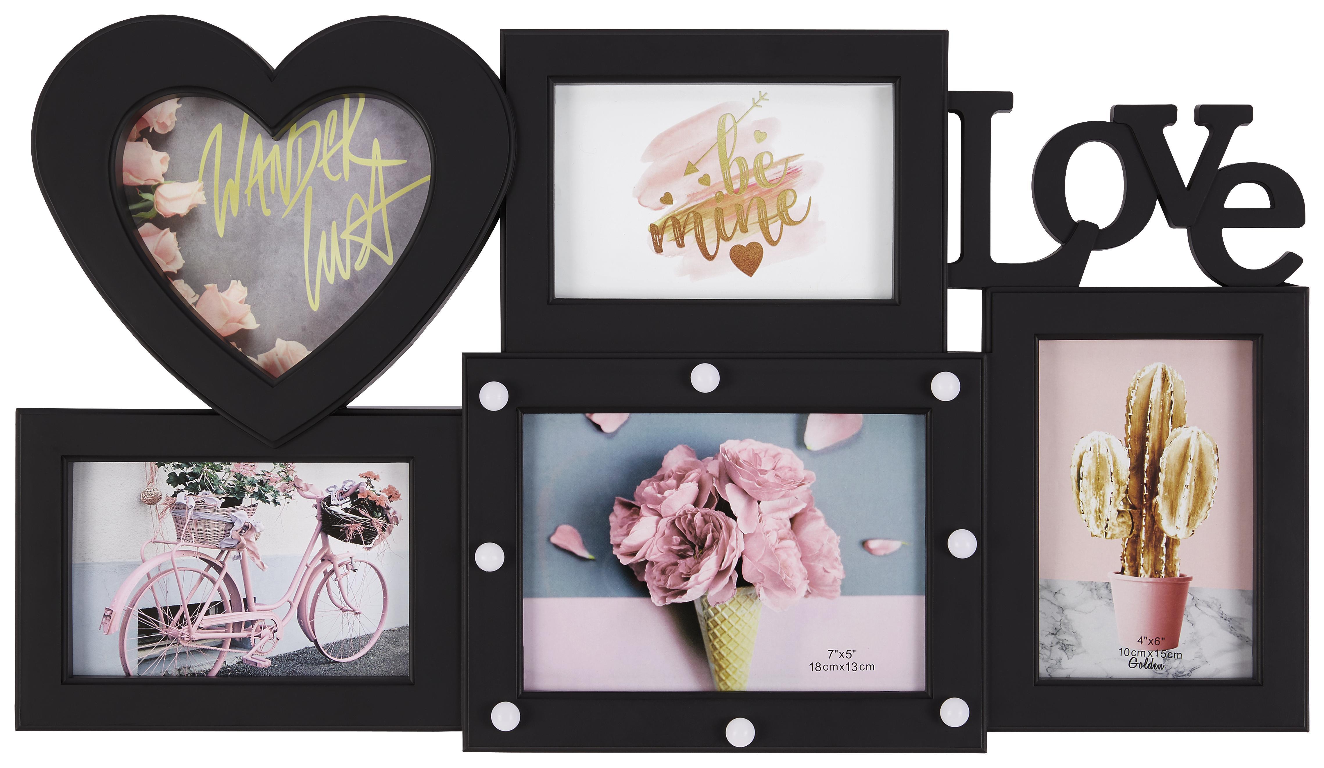 Kollagén Képkeret Alberta - Fekete, modern, Karton/Papír (53/30,3/2cm) - Luca Bessoni