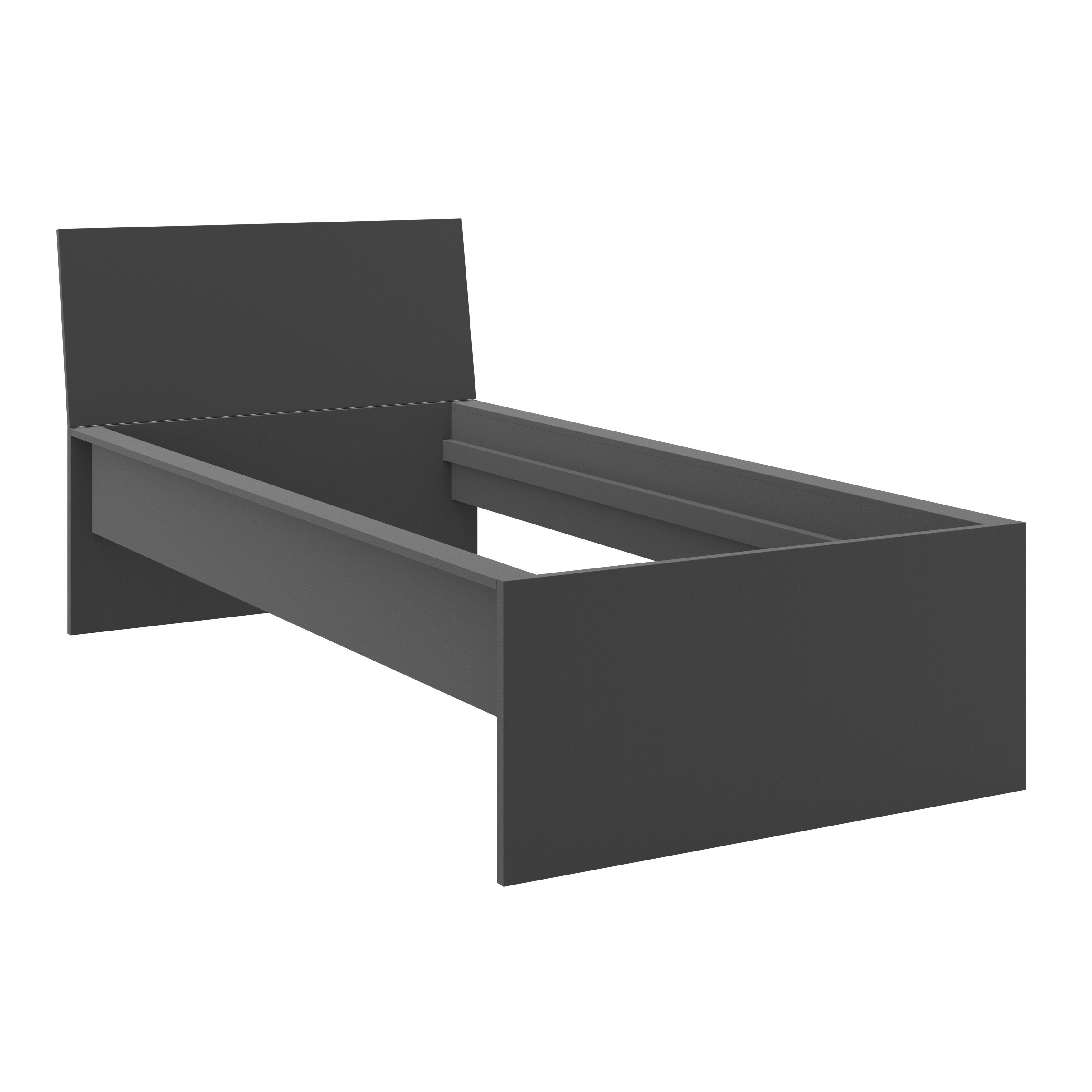 Unit Elements Bettrahmen 90x200 cm Weiß - Anthrazit, KONVENTIONELL, Holzwerkstoff (90/200cm) - Ondega