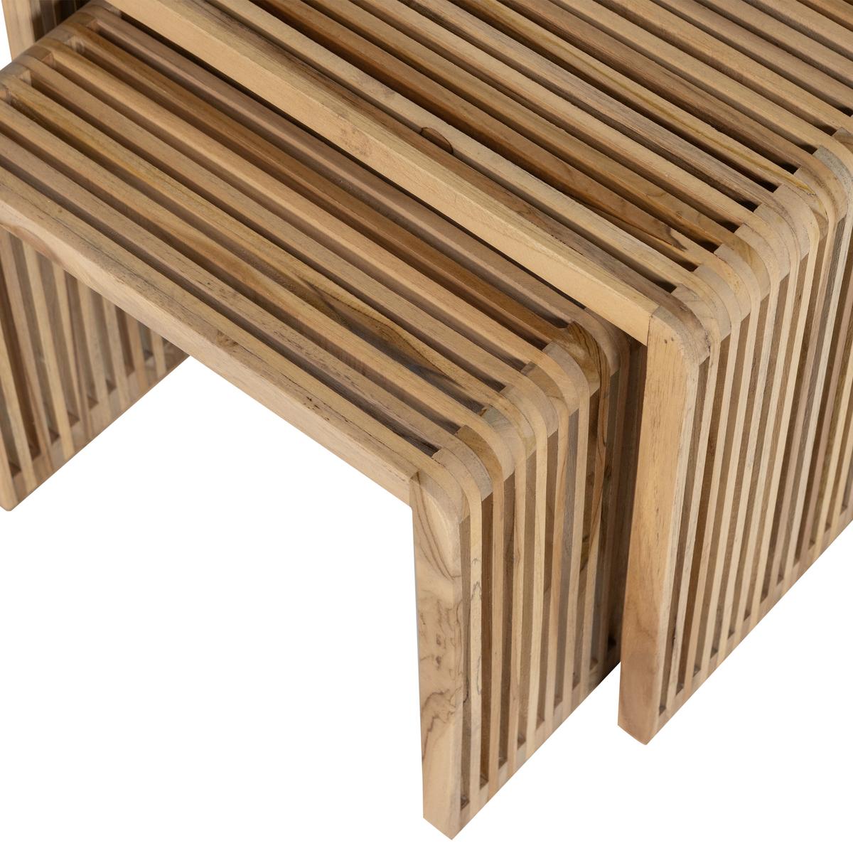 Beistelltischset Jasmijn Naturfarben B: 50-40 Cm - Naturfarben, Design, Holz (50-40/41-36/45-40cm)