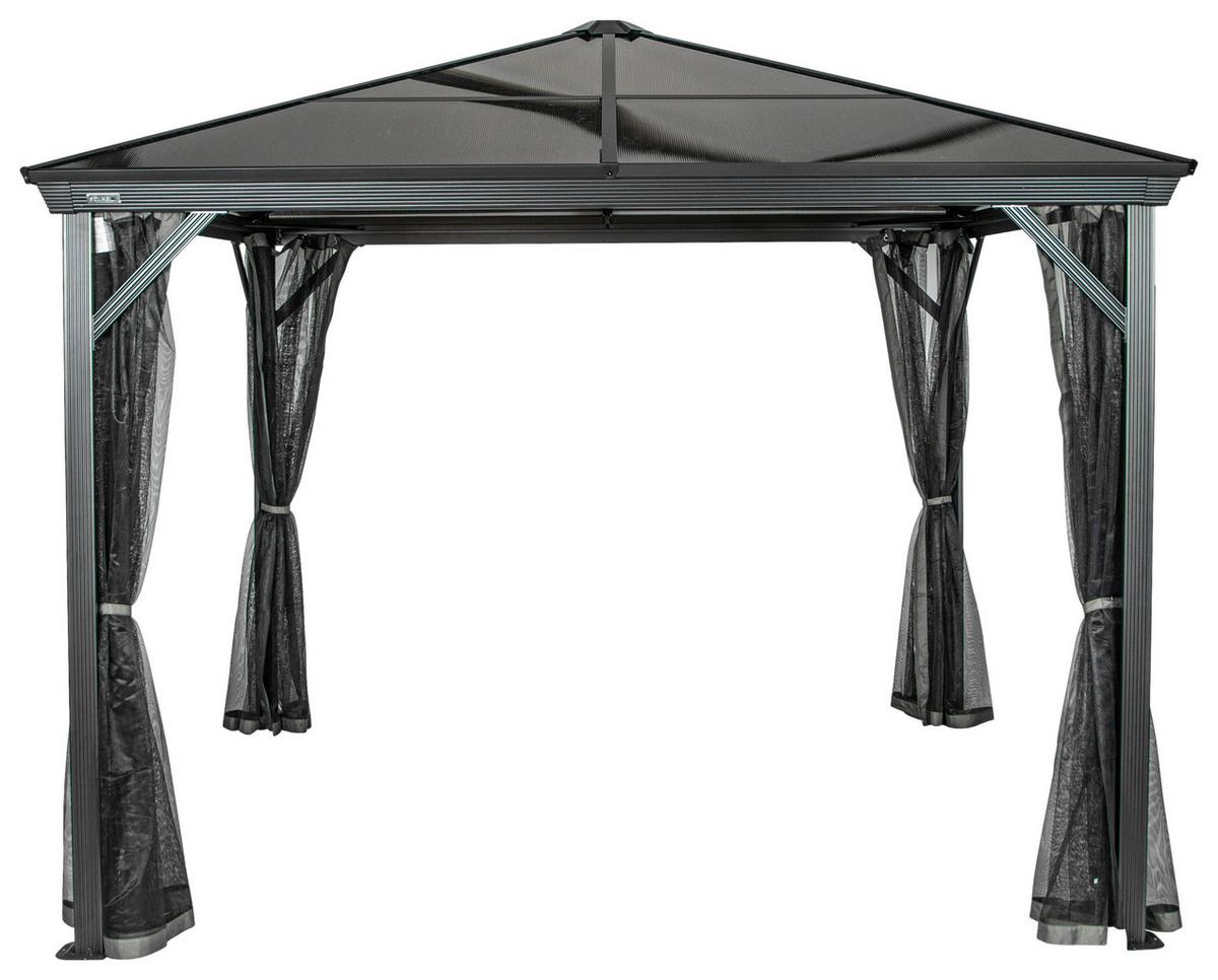 Pavillon Verona 298x298 cm wetterfest Gartenpavvilon - Anthrazit, Basics, Kunststoff/Metall (298/261/298cm)
