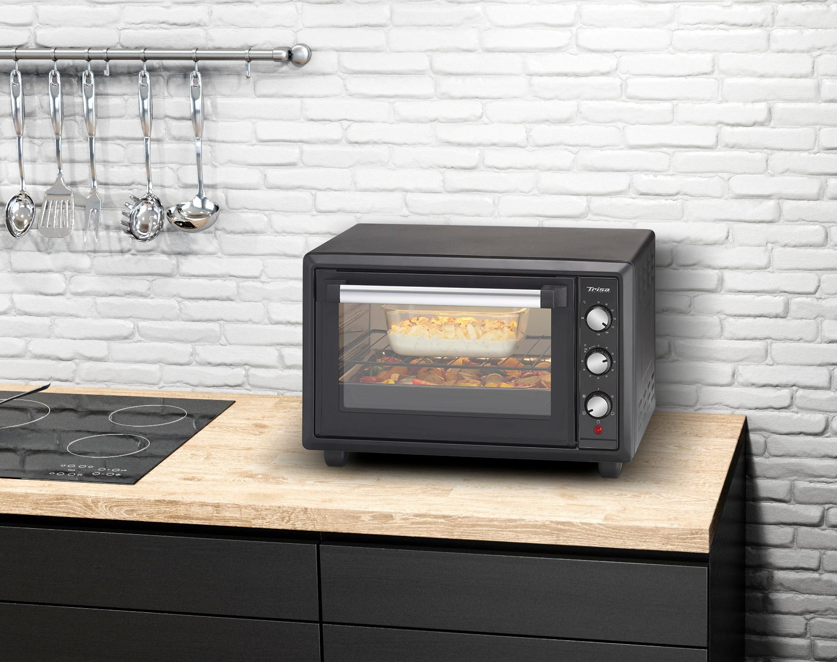 Mini-backofen Forno Gusto Schwarz 1500 W Inkl. Backrost - Schwarz, Basics, Metall (50/30/30cm) - Trisa Electronics
