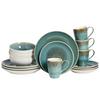 Kombiservice Caldera Grün, Weiß 16--Teilig - Weiß/Grün, Basics, Keramik - Creatable