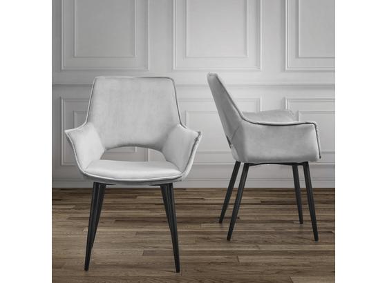 Židle Valentine - černá/světle šedá, Moderní, kov/dřevo (66/92/61cm) - Mömax modern living Židle Valentine - černá/světle šedá, Moderní, kov/dřevo (66/92/61cm) - Mömax modern living