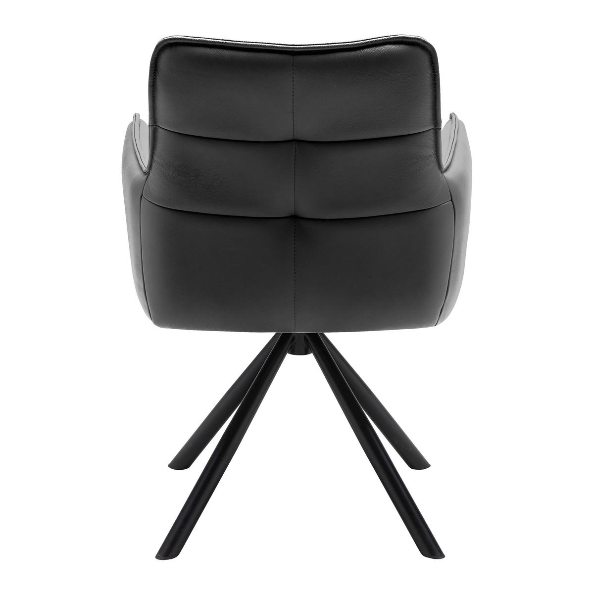 ŽIDLE S PODRUČKAMI VINCENT - černá, Moderní, kov/kůže (58/87/63cm) - Premium Living