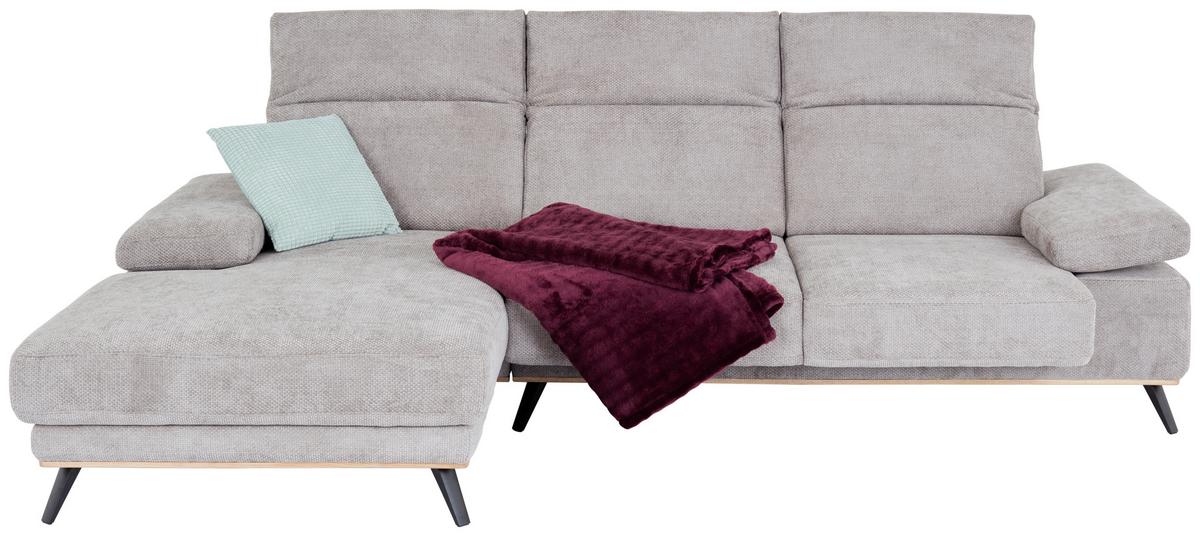 Ecksofa Royce verstellbar Taupe 194x283 cm - Taupe/Schwarz, MODERN, Textil (194/283cm)