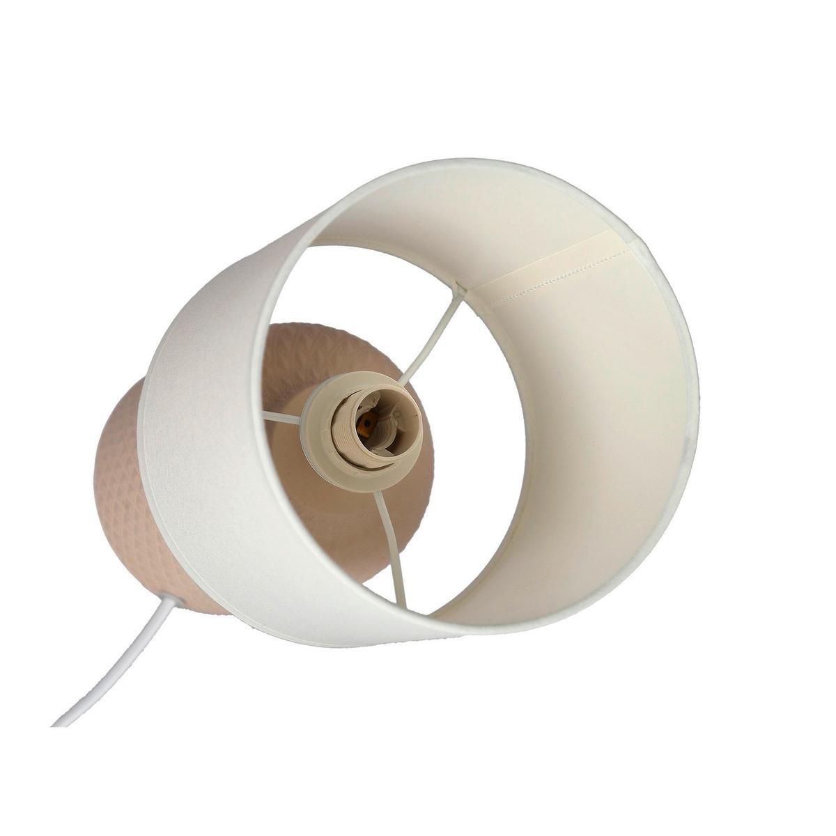 TISCHLEUCHTE 41-79879 - Beige/Weiß, KONVENTIONELL, Keramik/Kunststoff (15/15/32cm)
