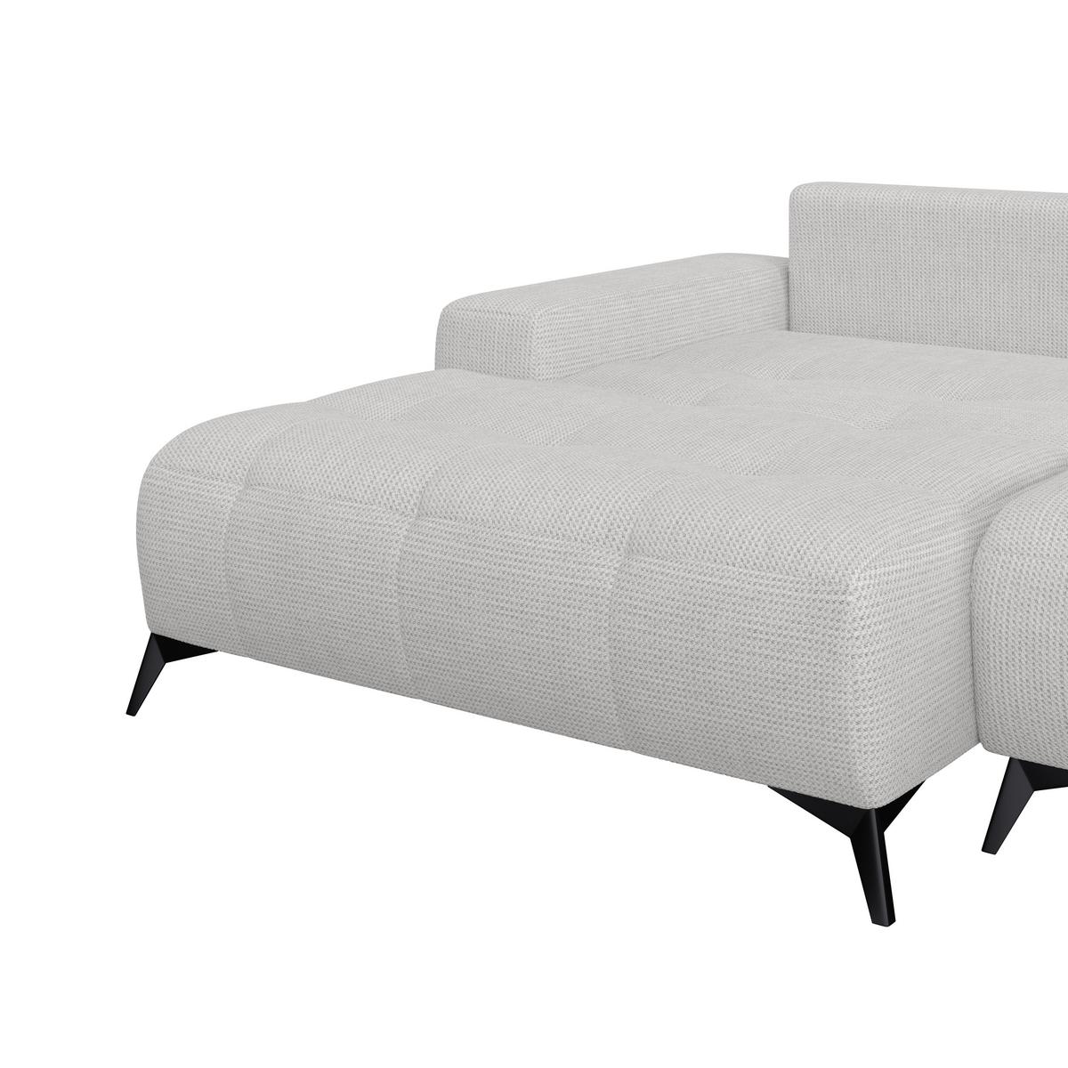 Ecksofa Mauro Beige, mit Schlaffunktion - Creme/Schwarz, Trend, Textil (175/290cm) - Luca Bessoni
