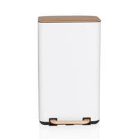 Abfall Clean Natura Creme Walnussfarben B: 31cm - Walnussfarben/Creme, MODERN, Kunststoff/Metall (31/62/36cm) - MID.YOU