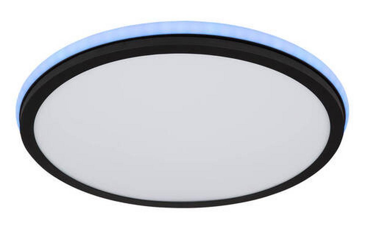 LED-Deckenleuchte 41391-40r - Opal/Schwarz, Design, Kunststoff/Metall (45/7cm) - Globo