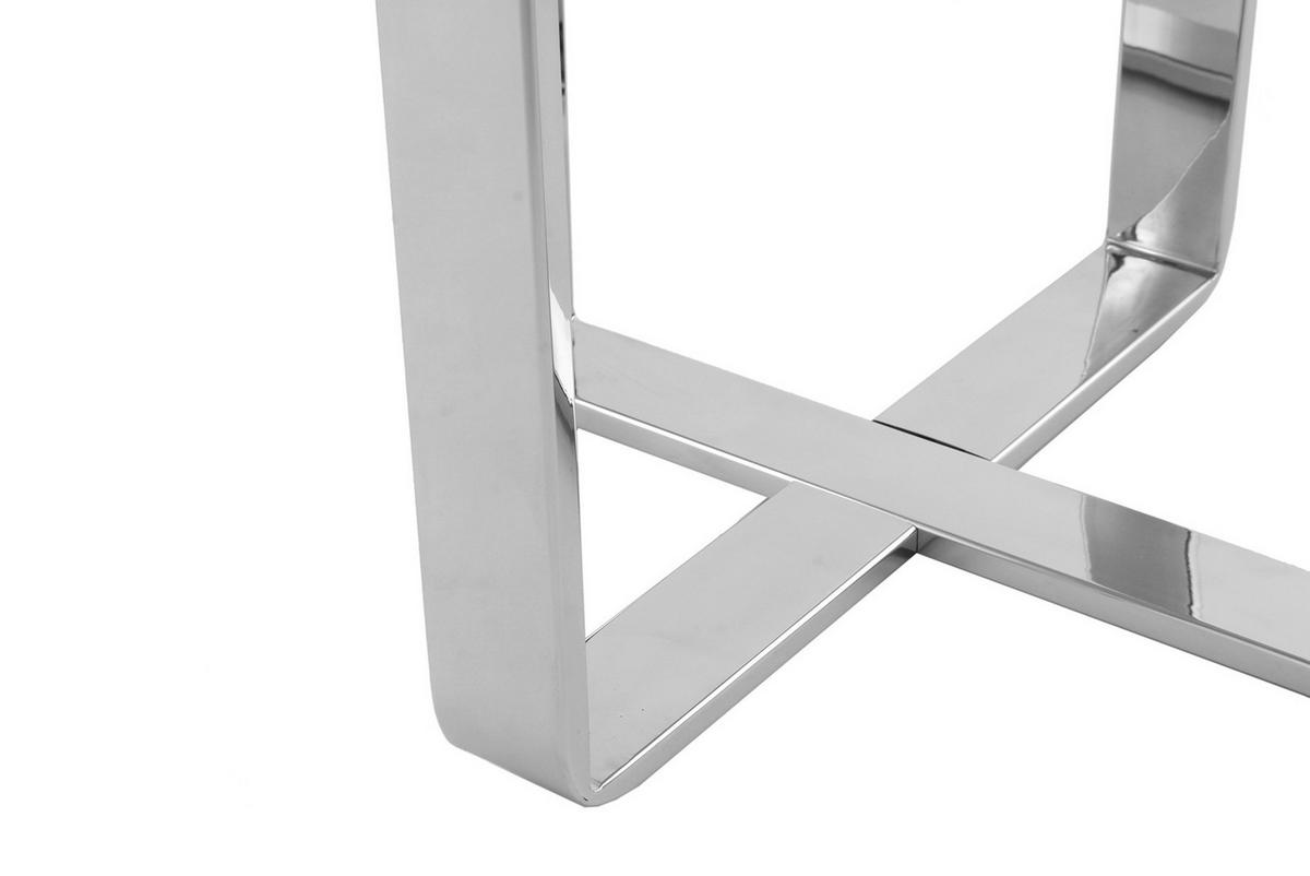 Beistelltisch Harry Silberfarben B: 59 Cm - Silberfarben, Design, Glas/Metall (59/60/59cm) - Kayoom
