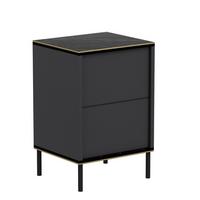 Nachttisch Imaj Anthrazit/Schwarz B: 40cm - Anthrazit/Schwarz, Design, Holzwerkstoff/Metall (40/60/35cm) - Livetastic