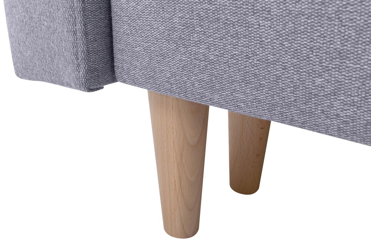 Eckschlafsofa Noret Graublau S: 242/242 cm - Eiche Wotan/Hellgrau, KONVENTIONELL, Textil (242/242cm) - MID.YOU