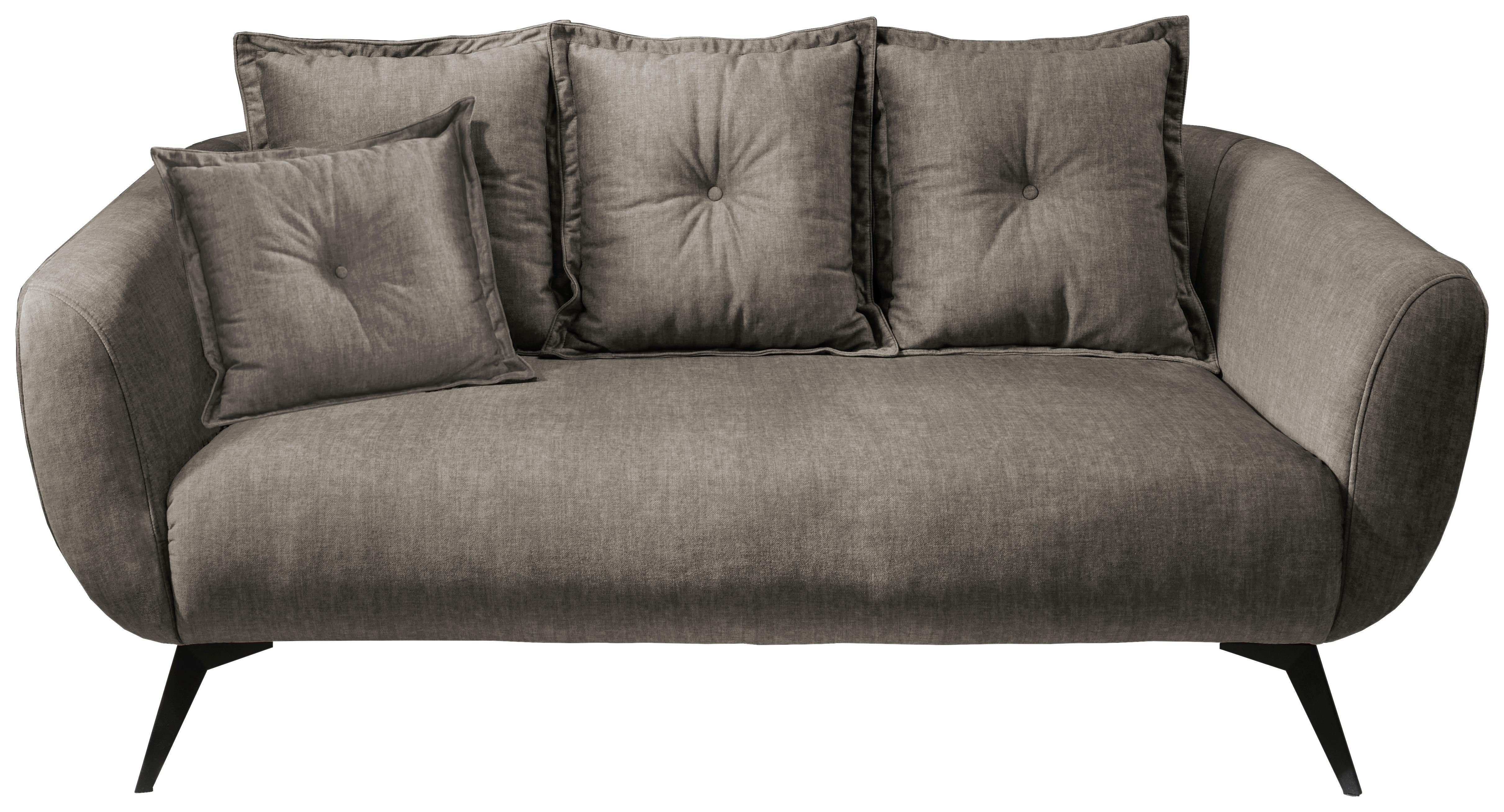 2,5-Sitzer-Sofa Baggio mit Kissen Braun - Schwarz/Braun, MODERN, Holz/Textil (196/80-94/103cm) - Livetastic
