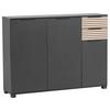 Schuhschrank Alexa 1420 - Eichefarben/Schwarz, Design, Holzwerkstoff (141,9/105,5/35cm) - MID.YOU