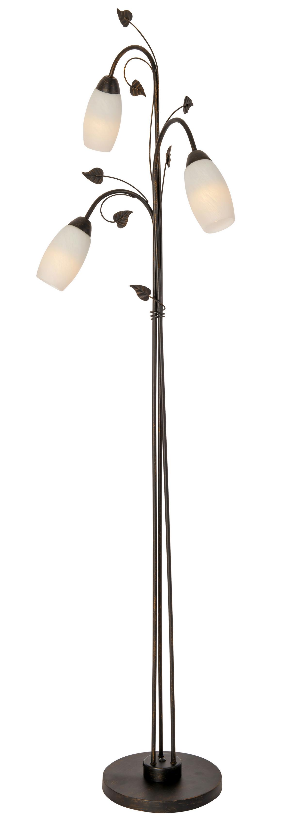 Stehleuchte 40800323 Venezia - Rostfarben/Weiß, KONVENTIONELL, Glas/Metall (45/160cm) - Globo